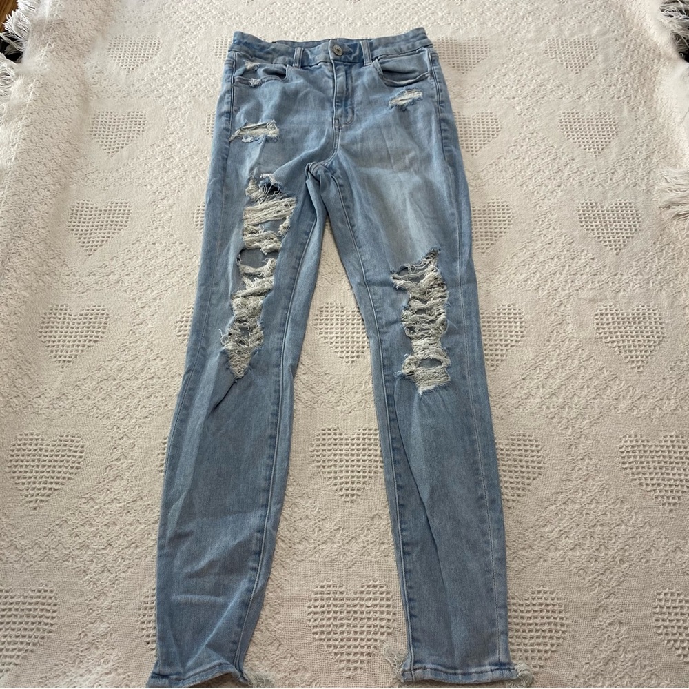 American Eagle Curvy Very Distressed Skinny Jeans (6)